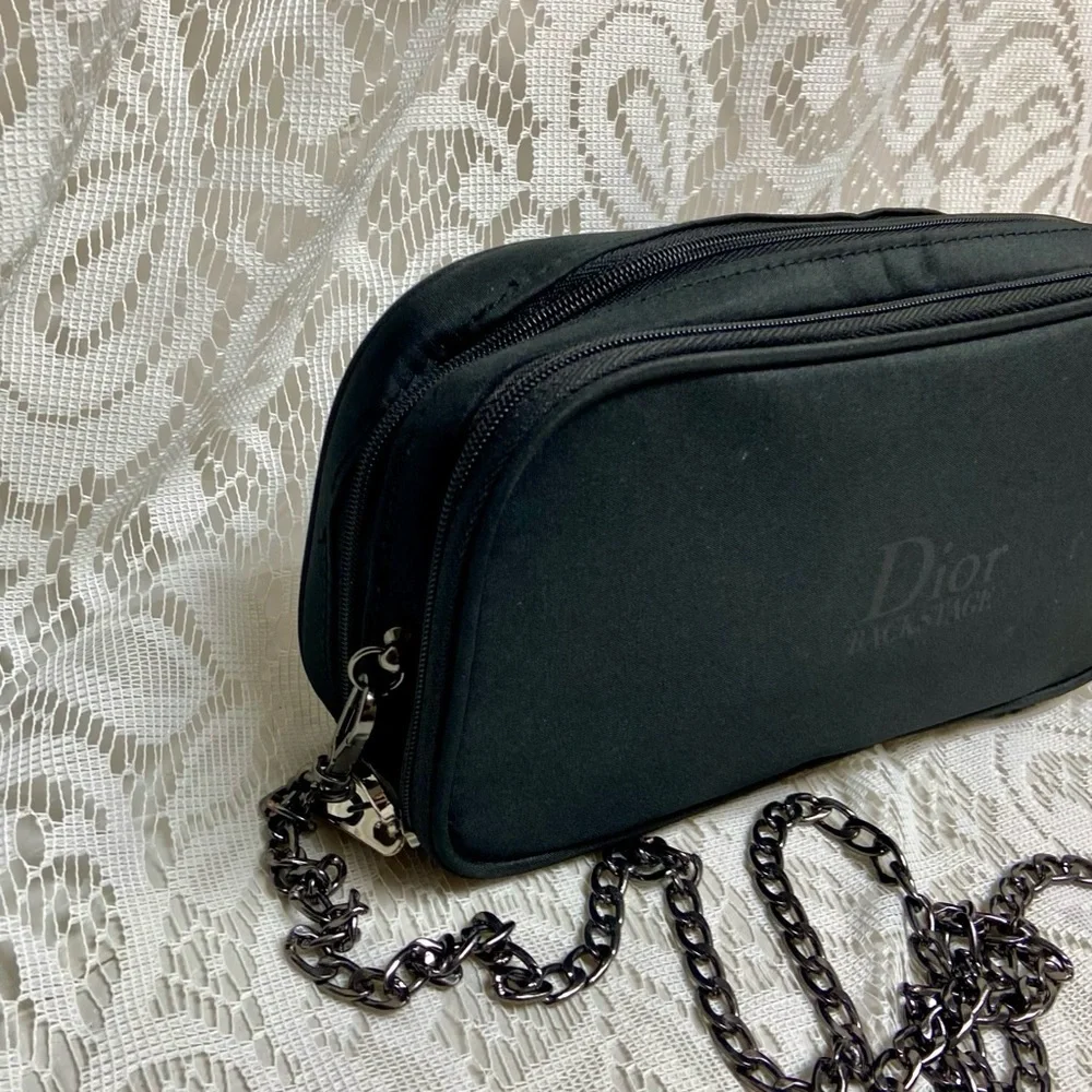 Dior Backstage, Black Canvas Novelty Pouch- Crossbody 9in x 4.5in x 2in - Picture 5 of 13